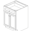 AW-B24B Ice White Shaker 24″ 1 Drawer 2 Door Base Cabinet