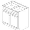AW-B36B Ice White Shaker 36″ 2 Drawer 2 Door Base Cabinet