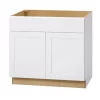 Avondale Shaker Alpine White Quick Assemble Plywood 36 in Sink Base Kitchen Cabinet (36 in W x 34.5 in H x 24 in D)