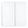 Hampton Satin White Raised Panel Stock Assembled Wall Kitchen Cabinet (30 in. x 30 in. x 12 in.)