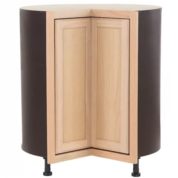 Project Source 36-in W x 35-in H x 23.75-in D Natural Unfinished Oak Lazy Susan Corner Base Fully Assembled Stock Cabinet