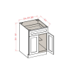 WS-B24 Shaker White 24″ Double Door Single Drawer Cabinet